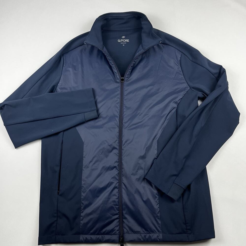 G Fore Jacket Mens Medium Blue Performance Full Zip Stretch Golf Nylon Classic